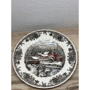 Vtg Royal Wessex By Churchill 10" Winter Village  Plate Made In England
